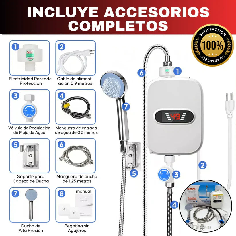 OFERTA 50%OFF - CALENTADOR DE AGUA ELÉCTRICO + DUCHA DE REGALO - 3500W